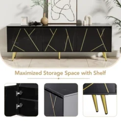 Modern TV Stand For 65" TV With Large Storage, Black - ModernLuxe -Luxe Furniture Sale GUEST 9743c5d8 d9ec 47f3 80cd 2185d720a0f4