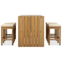 ModernLuxe 5-Piece Acacia Wood Outdoor Bar Set with Cushions 22 ModernLuxe 5-Piece Acacia Wood Outdoor Bar Set with Cushions -Luxe Furniture Sale GUEST 9778233d 6ac0 471b 83e0 3cb3642b1458