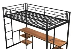 ModernLuxe Metal Twin Size Low Loft Bed with Integrated Desk and Storage Shelves 18 ModernLuxe Metal Twin Size Low Loft Bed with Integrated Desk and Storage Shelves -Luxe Furniture Sale GUEST 9781cac5 b279 4af5 8bce eaf902612711