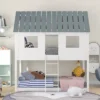 ModernLuxe Twin Over Twin Low Bunk Bed with House-Shaped Roof - White 1 ModernLuxe Twin Over Twin Low Bunk Bed with House-Shaped Roof - White -Luxe Furniture Sale GUEST 97879427 e162 4696 9ec1 4c7a23a572a4