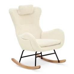 Teddy Tufted Rocking Chair With Rubber Legs - ModernLuxe -Luxe Furniture Sale GUEST 97c89bf7 1578 4c8b 8ce9 30b887926a3c