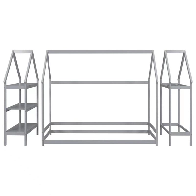 ModernLuxe Twin Size House Shape Floor Bed with 2 Detachable Stands 7 ModernLuxe Twin Size House Shape Floor Bed with 2 Detachable Stands - Image 5