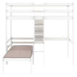 ModernLuxe Convertible Twin Loft Bed with L-Shaped Desk, Shelves, and Ladder -Luxe Furniture Sale GUEST 9a0a149b cc82 434c 99fe d492849331eb