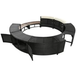 21.6"H Outdoor Spa Frame Patio Set With Storage Spaces And Mini Sofa, Beige/Gray, 4A -ModernLuxe -Luxe Furniture Sale GUEST 9a107a72 a4b4 47e1 b028 a3ab535204fa