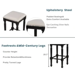 5 PCS Counter Height Wood Dining Table Set, Console Table With Trestle Legs And 4 Stools-ModernLuxe -Luxe Furniture Sale GUEST 9a8b9f23 c407 4aa5 964b 6e1f831217c1