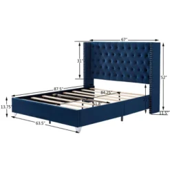 Button-Tufted Platform Bed With One Nightstand - ModernLuxe -Luxe Furniture Sale GUEST 9ab62317 2575 4255 bbd8 3e1b42a0825b