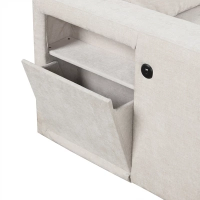 90.6" L-Shaped Padded Modular Sofa With Storage Space, Reversible Sectional Couch With USB Ports, And Cup Holders On The Armrests 4W-ModernLuxe 12 90.6" L-Shaped Padded Modular Sofa With Storage Space, Reversible Sectional Couch With USB Ports, And Cup Holders On The Armrests 4W-ModernLuxe - Image 10