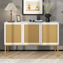 Sideboard With Faux Rattan Door And Metal Legs - ModernLuxe 27 Sideboard With Faux Rattan Door And Metal Legs - ModernLuxe -Luxe Furniture Sale GUEST 9be1acf2 3ea9 4637 bb78 3e8334d2a03a
