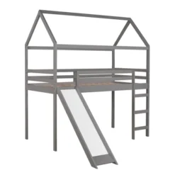 ModernLuxe Twin Size House Shape Loft Bed with Slide in Gray 14 ModernLuxe Twin Size House Shape Loft Bed with Slide in Gray -Luxe Furniture Sale GUEST 9e4e39d5 9766 4bd9 b432 e95b3ceb7a43