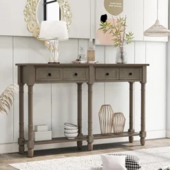 Console Table With Two Storage Drawers And Bottom Shelf-ModernLuxe -Luxe Furniture Sale GUEST 9e9872a5 f2d5 4d1b aebf 3f219a60d4d3