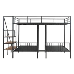 ModernLuxe Full Over Twin-Twin Triple Bunk Bed with Storage Stairs & Drawers -Luxe Furniture Sale GUEST 9ee83df9 62fe 43cb acca dcee1bfe73b2