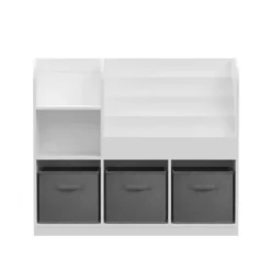 ModernLuxe Kids Bookcase and Toy Organizer with 3 Fabric Drawers - White 16 ModernLuxe Kids Bookcase and Toy Organizer with 3 Fabric Drawers - White -Luxe Furniture Sale GUEST 9f61cd76 7d29 4494 8ff5 8ba83e142609