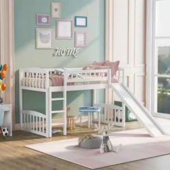 ModernLuxe Twin Loft Bed with Slide and Ladder | Kids Space-Saving Bed
