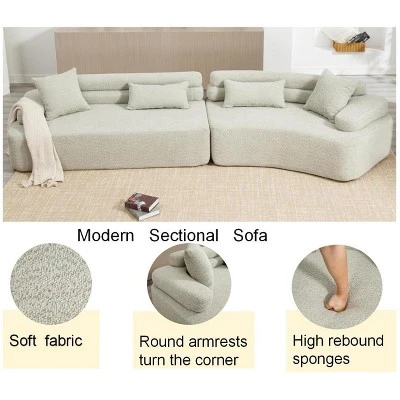 ModernLuxe 139" 4-Seater Sectional Sofa Bed with ARC Armrests 8 ModernLuxe 139" 4-Seater Sectional Sofa Bed with ARC Armrests - Image 6