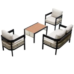 ModernLuxe 4-Piece Outdoor Patio Furniture Set with Wicker Sofa & Table -Luxe Furniture Sale GUEST a01ad272 0af2 4d96 870b fdf614f80525