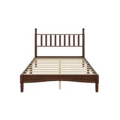 ModernLuxe Wood Platform Bed with Gourd Headboard - Retro Walnut Bed Frame -Luxe Furniture Sale GUEST a05659ea c7aa 42b0 b334 e1367e23d561