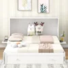 Queen Size Mobile Murphy Bed With Drawer And Little Shelves On Each Side, White - ModernLuxe -Luxe Furniture Sale GUEST a0e3c746 fdbe 4ae1 813e f21b305a4b38