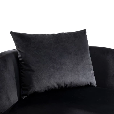 ModernLuxe Velvet Swivel Barrel Accent Chair with Plush Lumbar Cushion 14 ModernLuxe Velvet Swivel Barrel Accent Chair with Plush Lumbar Cushion - Image 12