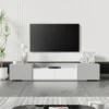 Modern TV Stand For 70" TV With Large Storage And Magnetic Doors, White - ModernLuxe 1 Modern TV Stand For 70" TV With Large Storage And Magnetic Doors, White - ModernLuxe -Luxe Furniture Sale GUEST a122ff78 36f4 4994 b629 23d993ab8214