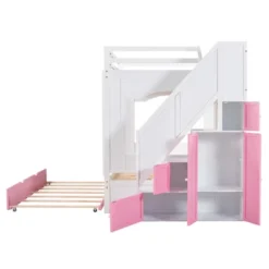 ModernLuxe Full Over Full Bunk Bed with Trundle, Storage Stairs, and Ladder -Luxe Furniture Sale GUEST a1380fe8 c1be 44fd 8433 7c90651a654b