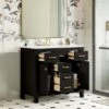 36" Modern Bathroom Vanity With Ceramic Sink, Freestanding Storage Cabinet With 4 Drawers & 2 Soft-Close Doors, Solid Wood Frame - ModernLuxe -Luxe Furniture Sale GUEST a139a2c7 dbd3 4be5 b8aa 98f378df3acd