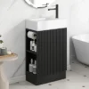 ModernLuxe 18.6" Bathroom Vanity with Ceramic Sink and Reversible Two-Tier Shelf