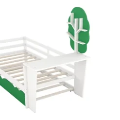 Twin Size Daybed With Desk, Green Tree Shape Shelves-ModernLuxe 16 Twin Size Daybed With Desk, Green Tree Shape Shelves-ModernLuxe -Luxe Furniture Sale GUEST a328cc45 9698 40e6 8250 c144a69308bd