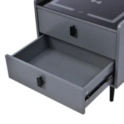 Modern Nightstand With Wireless Charging, USB Port And Adjustable LED Lights, End Table With 2 Drawers-ModernLuxe -Luxe Furniture Sale GUEST a3c56d0b fabe 4a26 9008 35c125999d2d