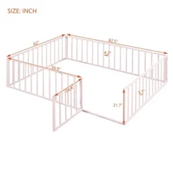 ModernLuxe Metal Floor Bed Frame with Safety Fence and Swing Door 13 ModernLuxe Metal Floor Bed Frame with Safety Fence and Swing Door -Luxe Furniture Sale GUEST a43e9e76 7540 4338 8719 6c3057fb61ea
