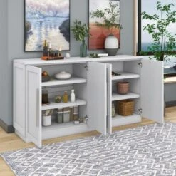 ModernLuxe 60" Storage Buffet Sideboard with Adjustable Shelves