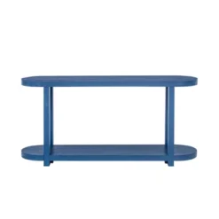 63"W Console Table Entryway Table Accent Table With Streamlined Desktop Design, Navy Blue/Black/Natural-ModernLuxe -Luxe Furniture Sale GUEST a696db88 c8ac 44ef 9383 4353034f7a64