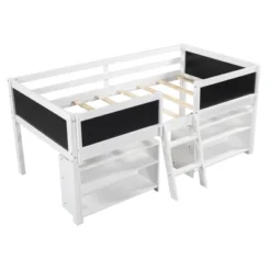 ModernLuxe Twin Low Loft Bed with Removable Shelves and Creative Chalkboard Rails -Luxe Furniture Sale GUEST a6c7acd7 bcfb 446d 83a0 c818a43162b9