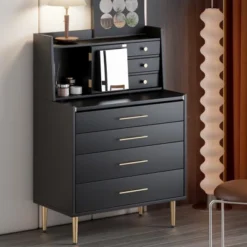 Vanity Makeup Table With Mirror, Storage Dresser With 7 Drawers-ModernLuxe 27 Vanity Makeup Table With Mirror, Storage Dresser With 7 Drawers-ModernLuxe -Luxe Furniture Sale GUEST a715427f 2aec 4dd1 a51d ab9f9abe1ec9