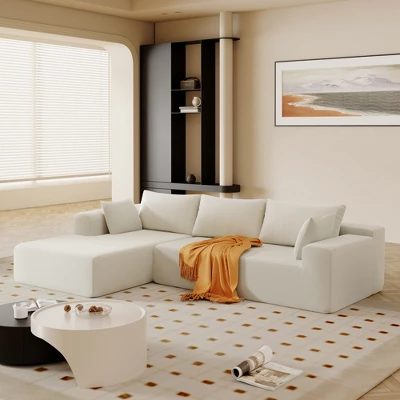 109" Upholstered Modular Sectional Sofa Couch Set, L Shape Free Combination Sleeper Sofa With Pillows- ModernLuxe 17 109" Upholstered Modular Sectional Sofa Couch Set, L Shape Free Combination Sleeper Sofa With Pillows- ModernLuxe - Image 15