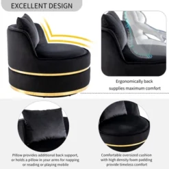 ModernLuxe Velvet Swivel Barrel Accent Chair with Plush Lumbar Cushion 19 ModernLuxe Velvet Swivel Barrel Accent Chair with Plush Lumbar Cushion -Luxe Furniture Sale GUEST a75afb79 1d54 4338 895d 43f3128b975a