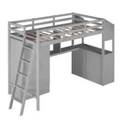 ModernLuxe Twin Size Loft Bed with Wardrobe, Integrated Desk, and 7 Drawers -Luxe Furniture Sale GUEST a7736f33 561d 4a0b 91fb a09ab83e5213