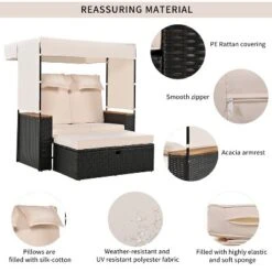 ModernLuxe 2-Piece Rattan Sunbed Lounger with Canopy and Storage Bench -Luxe Furniture Sale GUEST a7dff9e4 1233 4ce7 b813 e83372d1f01c