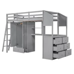 ModernLuxe Twin Size Loft Bed with Wardrobe, Integrated Desk, and 7 Drawers -Luxe Furniture Sale GUEST a8342441 9f79 43b8 ab8f 97d4543227d5