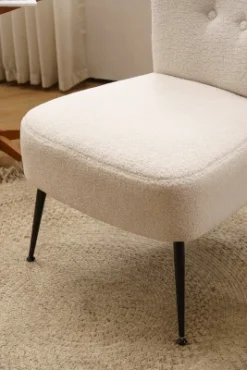 Tufted Back Teddy Fabric Slipper Chair Accent Chair-ModernLuxe -Luxe Furniture Sale GUEST a8ab36d7 ceb7 4272 b69c eb183d9b2075