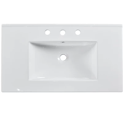 36'' Retro Bathroom Vanity With Ceramic Sink, Solid Wood Frame Freestanding Storage Cabinet With Soft-Close Doors & Drawers - ModernLuxe 13 36'' Retro Bathroom Vanity With Ceramic Sink, Solid Wood Frame Freestanding Storage Cabinet With Soft-Close Doors & Drawers - ModernLuxe - Image 11