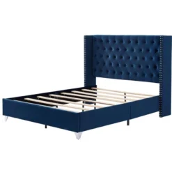 Button-Tufted Platform Bed With One Nightstand - ModernLuxe -Luxe Furniture Sale GUEST ab29b9a7 4196 49a3 8439 58cf9a1e9234