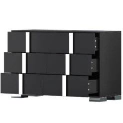 3-Piece Bedroom Furniture Set, 6-Drawer Dresser & 2 Nightstands With Metal Handles, Storage For Bedroom & Living Room - ModernLuxe -Luxe Furniture Sale GUEST ab3e34db ff80 4d3f b50d 523fc49c5244