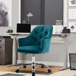 ModernLuxe Velvet Home Office Swivel Shell Chair - Ergonomic Task Chair