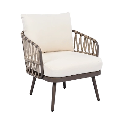 ModernLuxe 4-Piece Patio Conversation Set with Acacia Wood Coffee Table 7 ModernLuxe 4-Piece Patio Conversation Set with Acacia Wood Coffee Table - Image 5