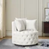 Button Tufted Living Room Upholstered Swivel Chair With Movable Wheels And 3 Pillows - ModernLuxe -Luxe Furniture Sale GUEST adcd7d96 58ee 44ba 8348 b52dde082d83