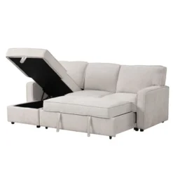 89" Sleeper Sectional Sofa Couches With Storage Space, USB Port And 2 Cup Holders-ModernLuxe -Luxe Furniture Sale GUEST ae6aa5c2 ac5b 48b2 88a6 f4b6c02d17f9