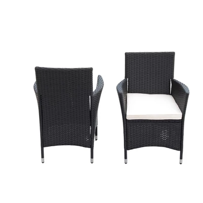 ModernLuxe 5-Piece Outdoor Patio Wicker Dining Set with Acacia Wood Table 10 ModernLuxe 5-Piece Outdoor Patio Wicker Dining Set with Acacia Wood Table - Image 8