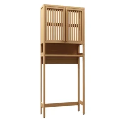 ModernLuxe 64.76" Tall Bamboo Over-the-Toilet Storage Cabinet with 2 Doors -Luxe Furniture Sale GUEST b05b6151 16f3 4ee1 9884 b23a98547f85