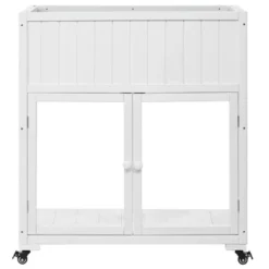 ModernLuxe 35" Mobile Wood Garden Greenhouse & Raised Bed Cold Frame