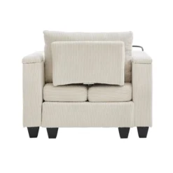 ModernLuxe Convertible Corduroy Loveseat Sofa Bed, Chaise Lounge With USB Ports, 2 Cup Holders, Storage Box & Phone Holder - 2/1 Seat Options -Luxe Furniture Sale GUEST b1b85506 7ee8 4a9d bb7c cdc75efcaa83